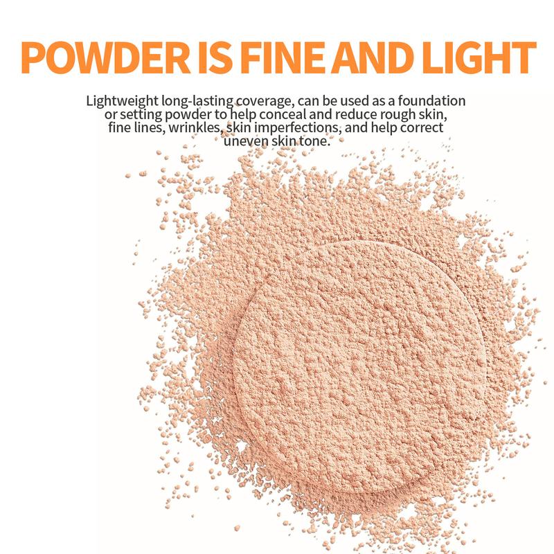 Loose Powder Waterproof,Long-lasting Oil Control,Even Skin Tone,LightWeight,Make Up Setting For Women&Girls Flawless Makeup