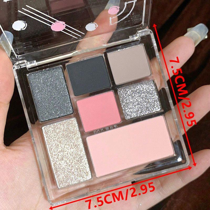 7 Colors Glitter & Matte Eyeshadow Palette, 1 Count Colorful Soft and Smooth Eye Makeup Powder Palette, Long Lasting Eye Shadow Makeup Products