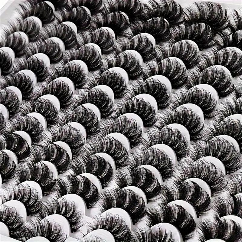 Mixed Fluffy Curly Fake Eyelashes (48 Pairs), Eye-catching Thick 5D Wispy Strip False Eyelashes, Eyelashes Extensions Suitable for Work, Dating, Queuing, Stage, and Multiple Occasions