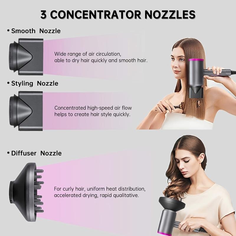 Polycom-Hair Dryer, 2000W Professional Ionic Hair Dryer With Diffuser And Nozzles, Powerful Blow Dryer For Fast Drying, Compact & Lightweight Travel Portable  Holiday Gift affordable blowdryer speed blowdryer Buy this product and get a free comb!