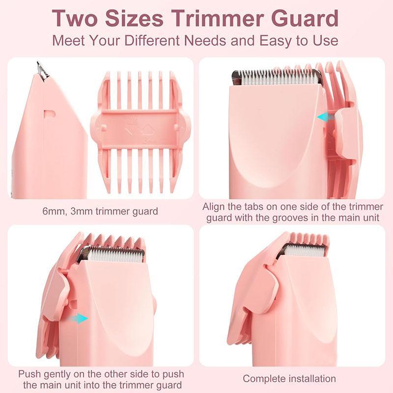 Electric Hair Removal Tool, 1 Box 2 in 1 Waterproof Rechargeable Hair Trimmer Shaver for Pubic Bikini Armpits Legs Arms Body Face, Women's Hair Removal Tool