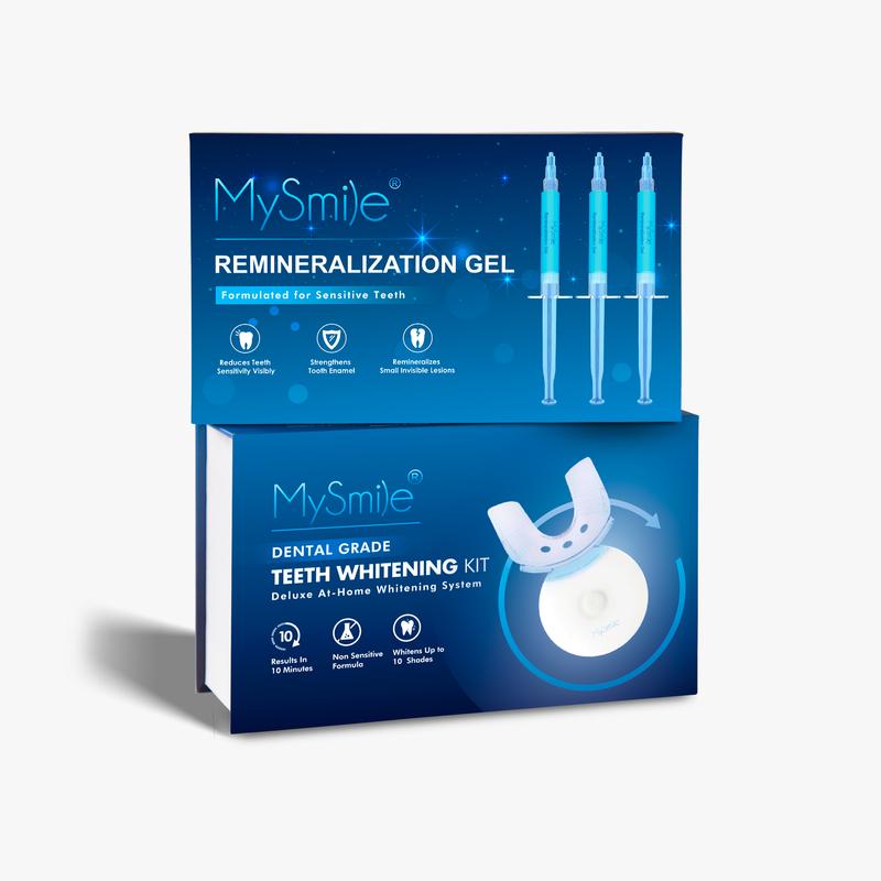 MySmile 5x LED Light Teeth Whitening Kit with Remineralizing Gels Bundle Oral Tooth Whitening