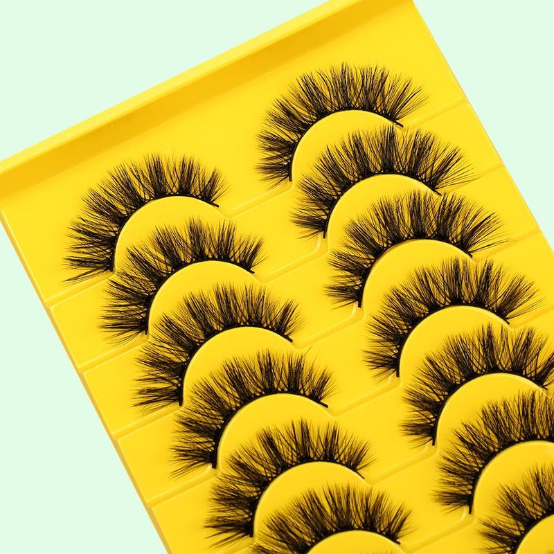 10 Pairs Curly Thick Volumized False Eyelashes, Reusable Lightweight & Soft False Eyelashes, Fluffy Curly Thick Faux Cluster Lashes, Eye Makeup Product for Women for Daily Life and Party