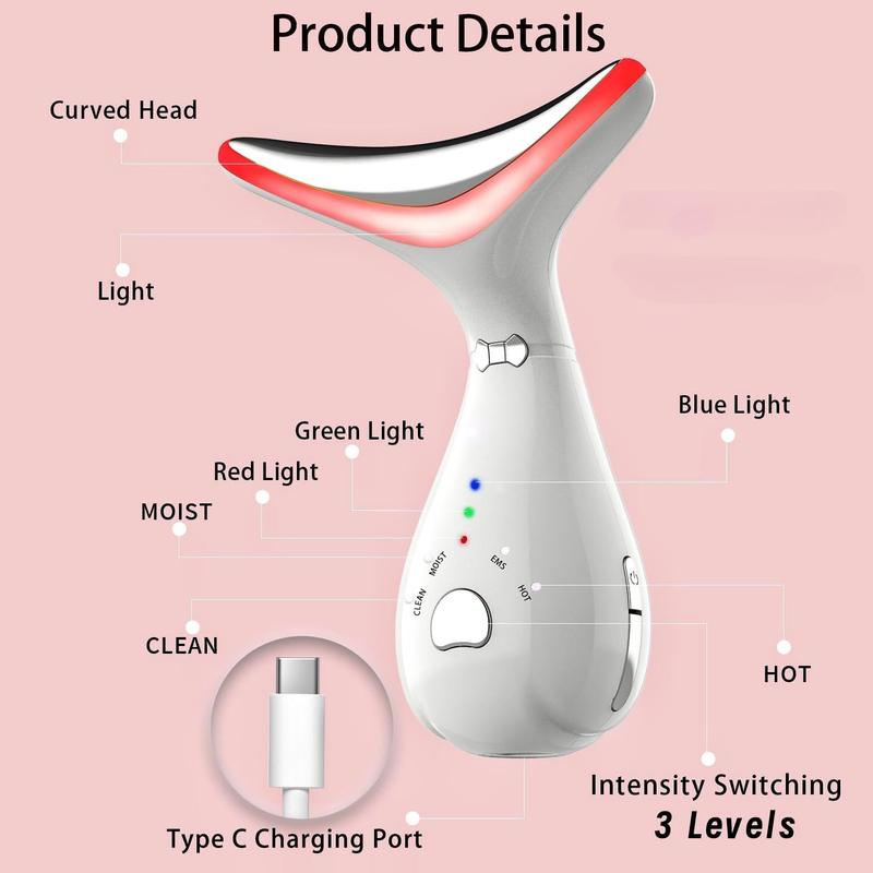 Facial Massager, Neck Massager for Christmas Gift, Facial & Neck Massager Tool, Electric Neck Face Lifting Tool, Facial & Neck Skin Care Tool, Gifts for Women