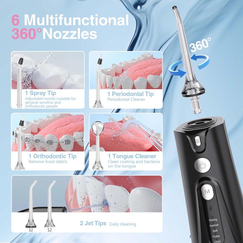 Bezvoi Water Dental Flosser for Teeth,5 Modes Cordless Oral Irrigator, 300ML Tank Portable