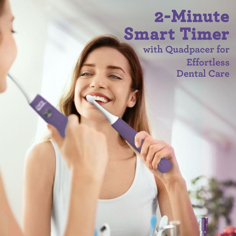 GuruNanda Cruiser Sonic Toothbrush - Portable with Travel Lock, 2 Brush Modes & Timer - Lavender