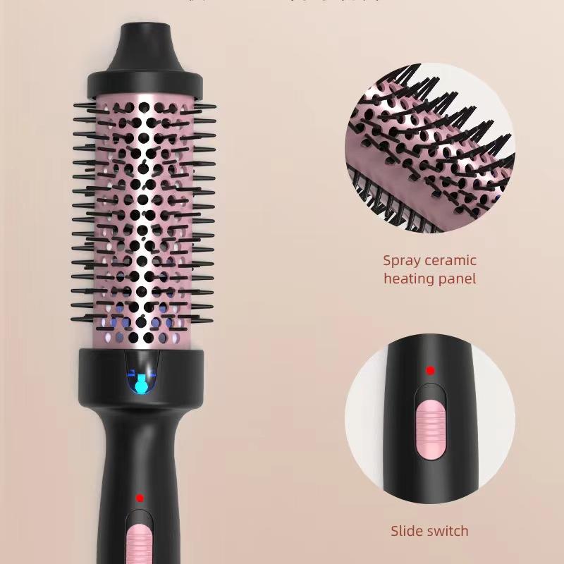 Wavy Thermal Brush for Natural Curls - Dual Voltage Round Brush - Easy to Use Hair Styling Tool for Women & Girls - Winter Gift