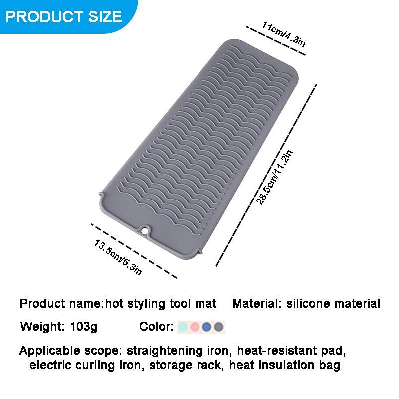 Silicone Hair Straightener Mat, Portable Heat Resistant Hair Straightener Pad, Hair Straightener Storage Bag, Hair Styling Tool for Home & Salon Use, Gift for Christmas