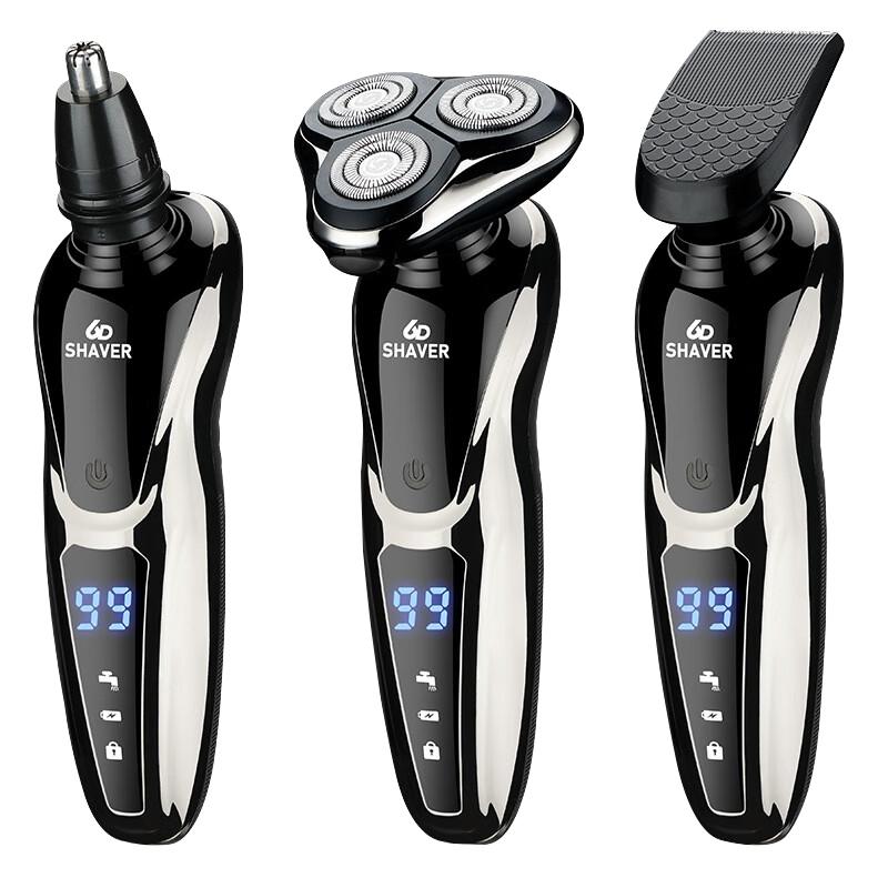 [Black Friday Sale] Electric Shaver Razor for Men 3 in 1 USB Rechargeable 100% Waterproof Rotary for Shaving with Nose Trimmer Sideburns Trimmer Face Cleaning Brush, Grooming Kit Electric Shaver for Men Valentine's Day Gift rechargeable men