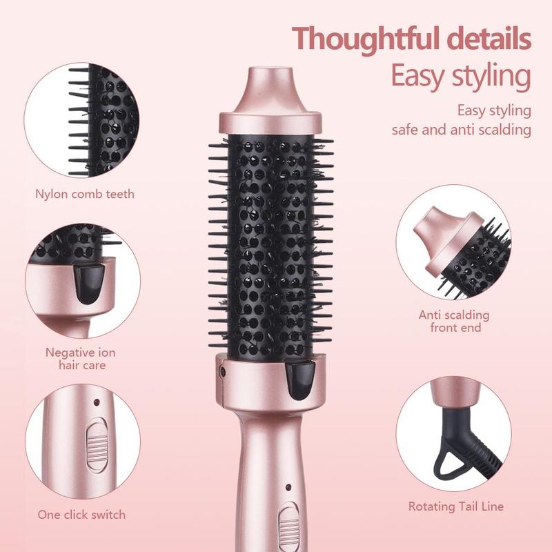 Electric Heated Hair Curler, 1 Box Hair Straightening Brush, Professional Hair Styling Tool for Women & Girls Home & Salon Use