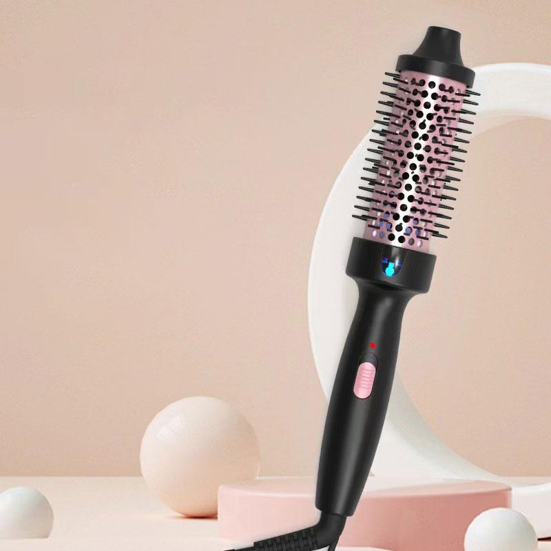 Wavy Thermal Brush for Natural Curls - Dual Voltage Round Brush - Easy to Use Hair Styling Tool for Women & Girls - Winter Gift