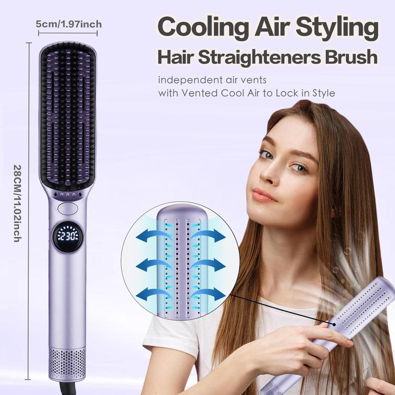 Hair Straightener with LED Display, 1 Box Professional Negative Ion Hair Straightening Comb, Hair Styling Tool for Home & Salon Use