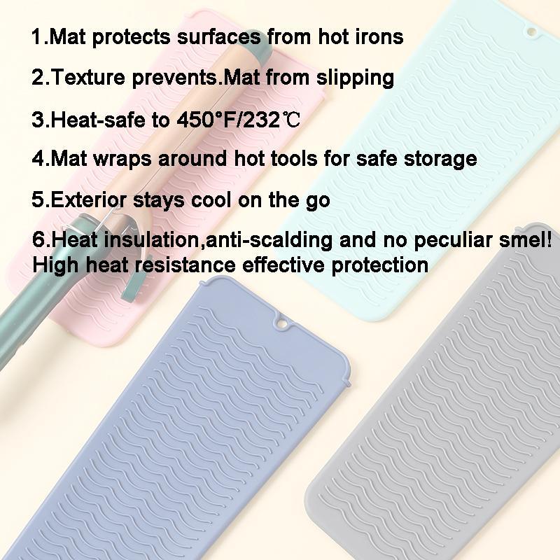 Silicone Hair Straightener Mat, Portable Heat Resistant Hair Straightener Pad, Hair Straightener Storage Bag, Hair Styling Tool for Home & Salon Use, Gift for Christmas