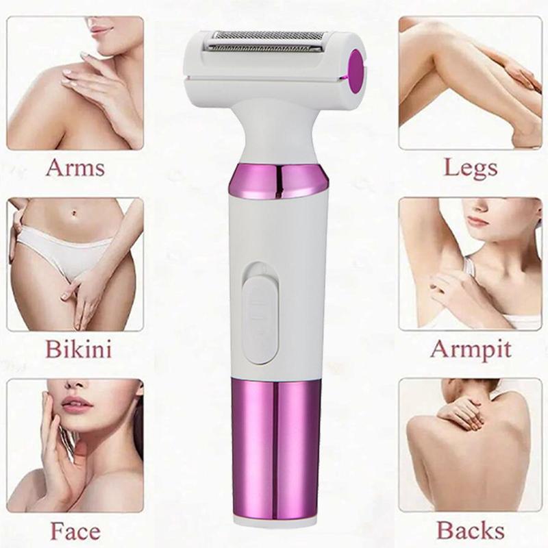 4 in 1 Electric Women's Trimmer Kit, 1 Set Rechargeable Body Hair Razor, Waterproof Painless Epilator, Nose Hair Removal Tool for Women