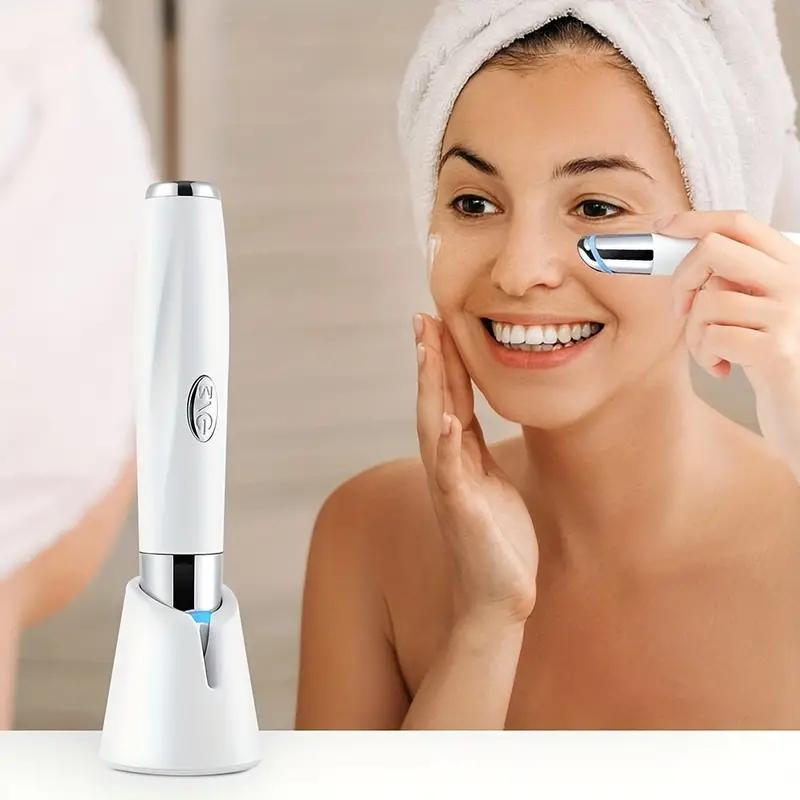 Electric Eye Massager, 1 Count Heated Eye Massage Pen, Three Care Modes Vibration Input Instrument, Home Eye Massage Pen with Base