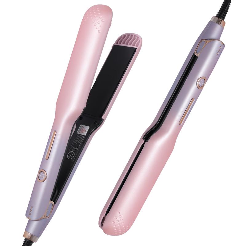 Hair Straightener and Curler 2 in 1, Straightening Iron with Anion Hair Care Fast Heat Titanium Negative Ions to Create Sleek Style Comfort