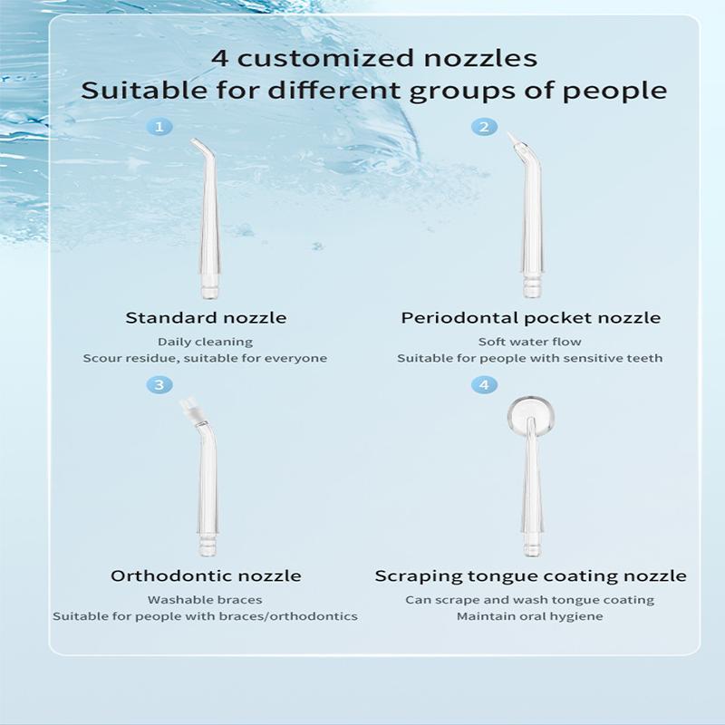 USB Rechargeable Electric Water Flosser, 1 Set Portable Oral Irrigator, Waterproof Dental Floss, Oral Care Tool for Home & Travel, Christmas Gift