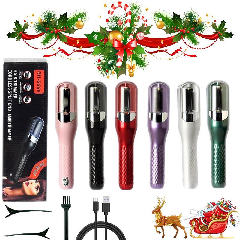 2 in 1 Cordless Split Hair Trimmer, 1 Box Rechargeable Splitends Trimmer with Hair Clips, Hair Styling Tool for Women & Men, Christmas Gift