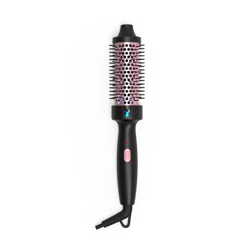 Wavy Thermal Brush for Natural Curls - Dual Voltage Round Brush - Easy to Use Hair Styling Tool for Women & Girls - Winter Gift