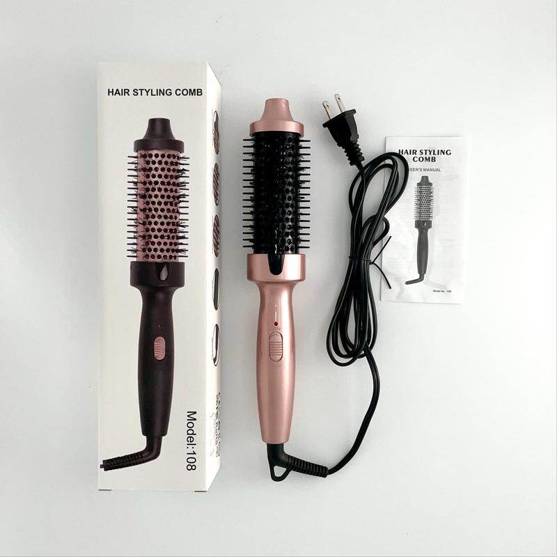 Electric Heated Hair Curler, 1 Box Hair Straightening Brush, Professional Hair Styling Tool for Women & Girls Home & Salon Use