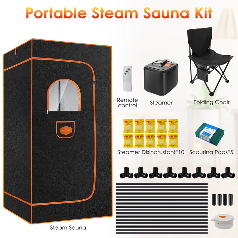 Upgraded Sauna, Portable Sauna Box, Portable Sauna for Home, Steam Sauna with 3L 1000W Steamer, Remote Control, Folding Chair, Home Sauna Tent for Gym Yoga, Pilates