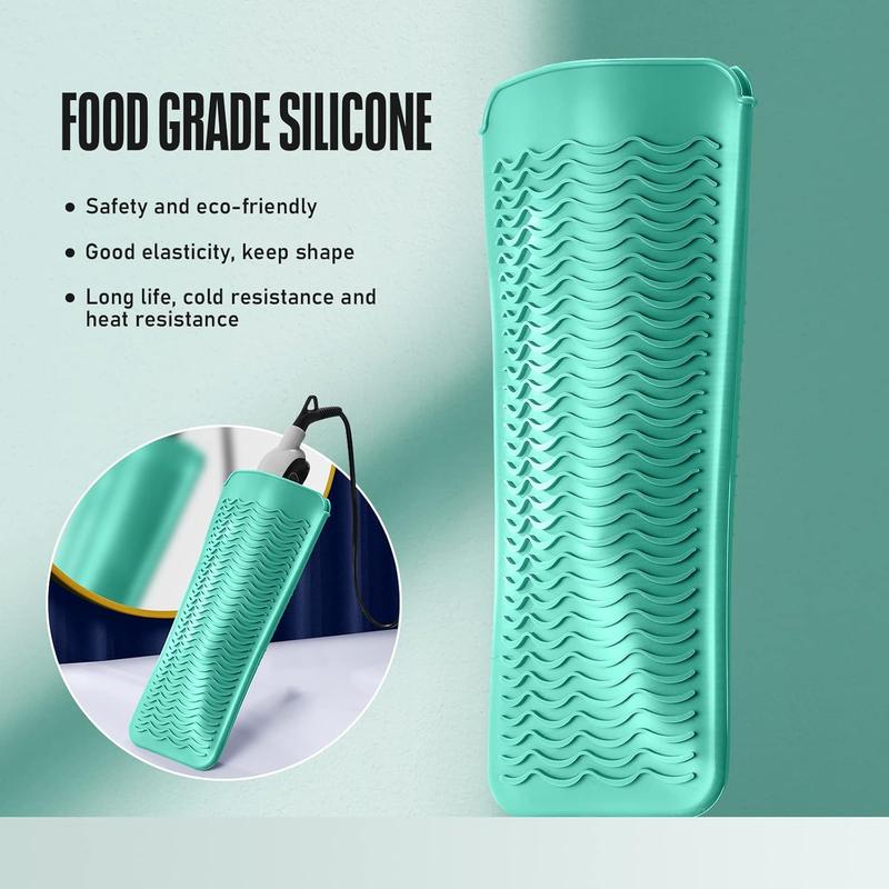 Heat Resistant Silicone Mat Pouch for Hair Straightener,Flat Iron,Curling Iron,Hot Hair Tools.(Mintgreen)