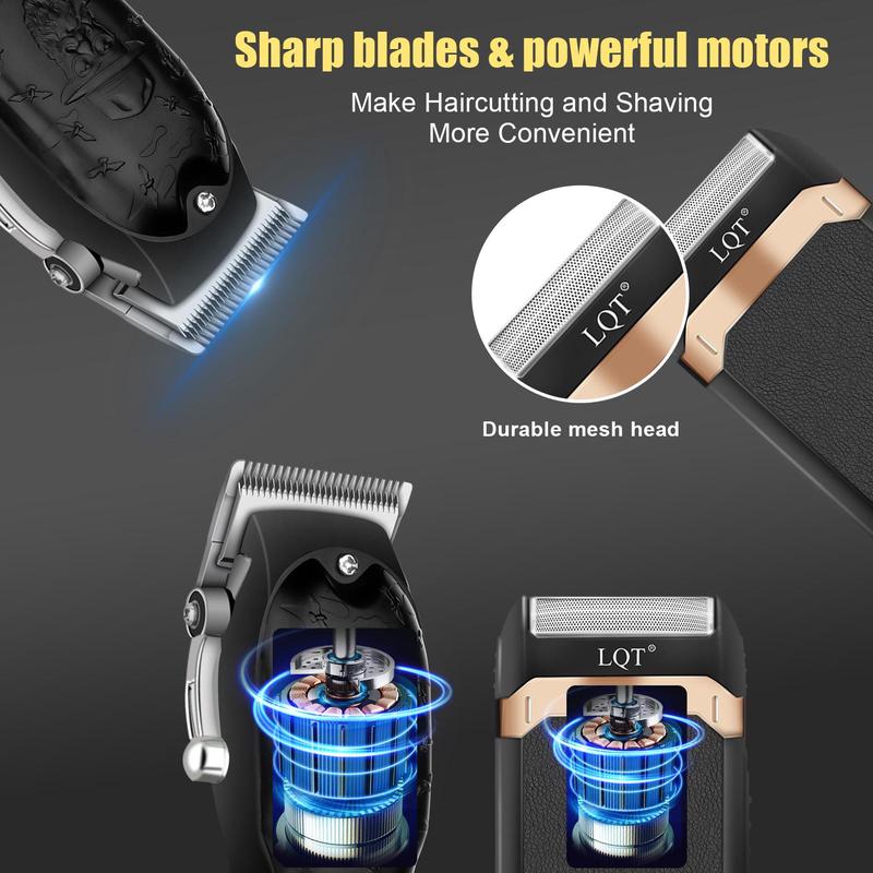 Professional Electric Hair Grooming Set, 1 Set USB Rechargeable Hair Trimmer & Shaver & Accessories, Hair Styling Tool for Men