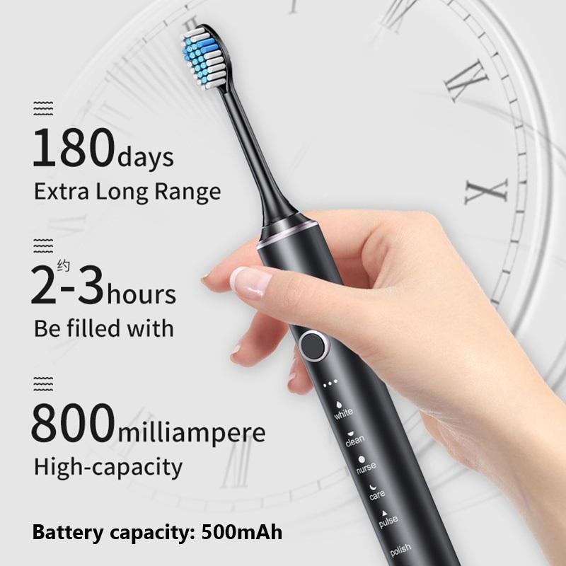 Rechargeable Electric Toothbrush Set, 1 Set Automatic Smart Toothbrush with Replacement Brush Heads, Deep Cleaning Toothbrushes for Women & Man