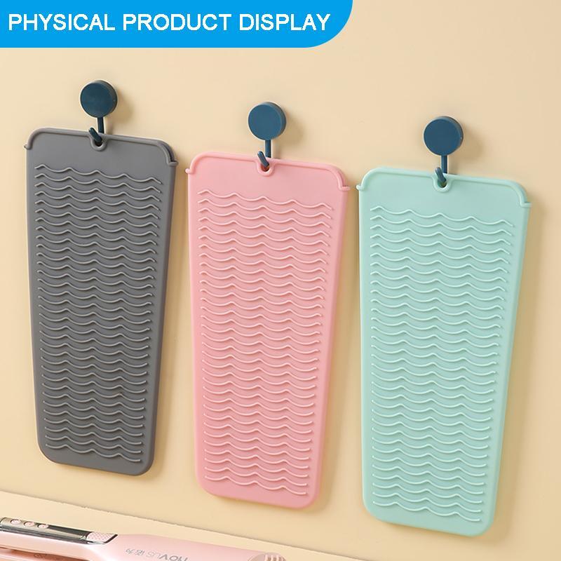 Silicone Hair Straightener Mat, Portable Heat Resistant Hair Straightener Pad, Hair Straightener Storage Bag, Hair Styling Tool for Home & Salon Use, Gift for Christmas