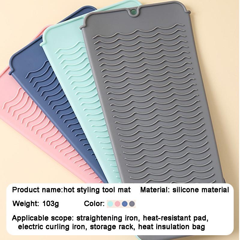 Silicone Hair Straightener Mat, Portable Heat Resistant Hair Straightener Pad, Hair Straightener Storage Bag, Hair Styling Tool for Home & Salon Use, Gift for Christmas