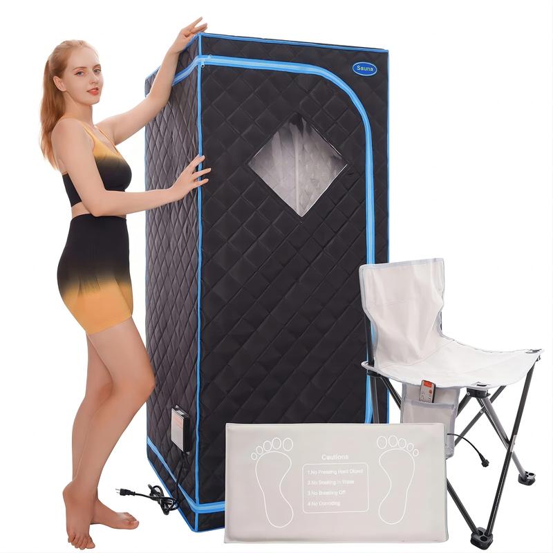 Portable Infrared Sauna for Home Spa | Full Size 1 Person Sauna | Full Size Far Infrared Sauna Tent | with Heating Foot Pad, Portable Chair