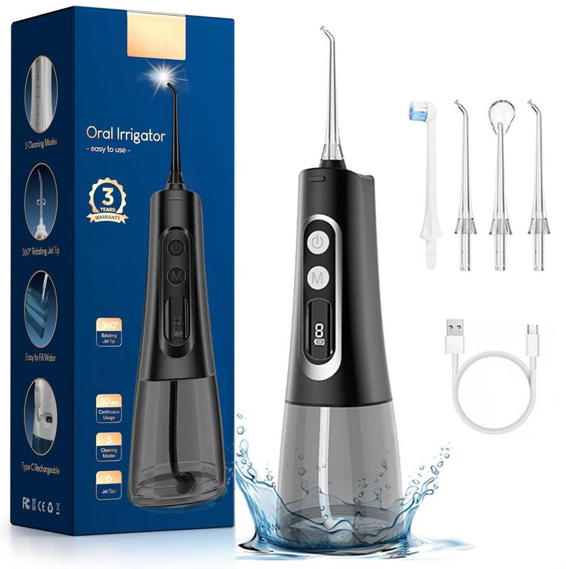 Purehealth Cordless Water Flosser 9 Modes Dental Oral Rinse,4 Replacement Heads Portable Rechargeable lPX7 Waterproof.Long Battery Life, Water Dental Cleaner for Home and Travel Lightweight 2024