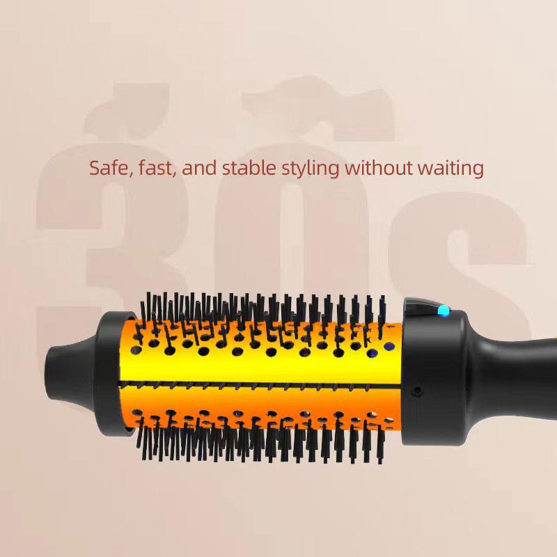 Wavy Thermal Brush for Natural Curls - Dual Voltage Round Brush - Easy to Use Hair Styling Tool for Women & Girls - Winter Gift