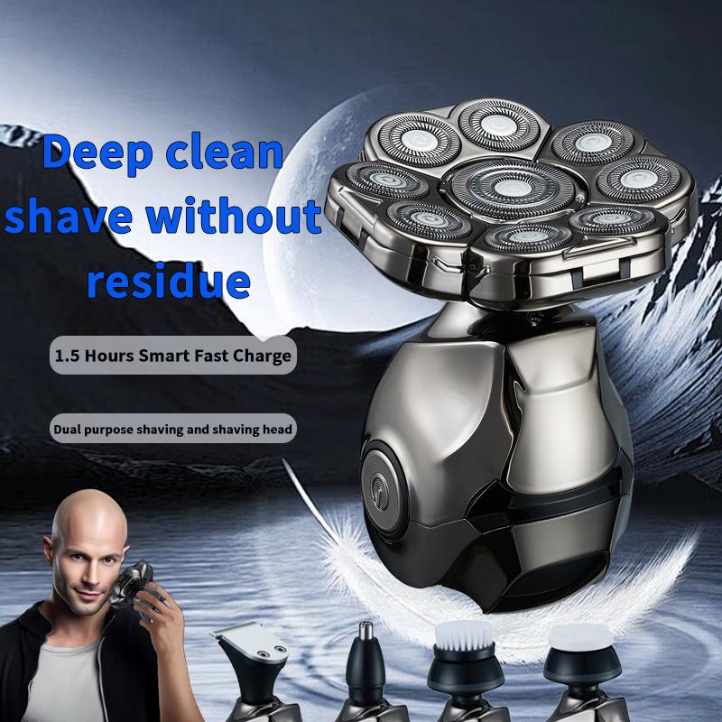 9-Head 5-in-1 Electric Shaver – Smooth, Wet & Dry Use for Face, Head & Body Comfort