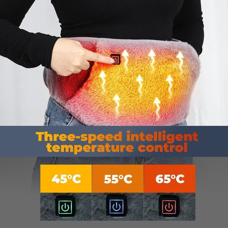 Portable Electric Heating Pad, 1 Box USB Rechargeable Heated Waist Massager, 3-temperature Control Heating Belt, Handheld Women's Massager Heating Pad, Christmas Gift