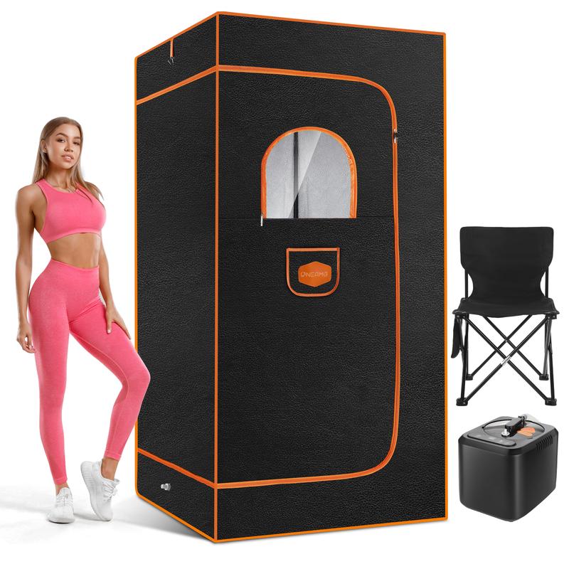 Upgraded Sauna, Portable Sauna Box, Portable Sauna for Home, Steam Sauna with 3L 1000W Steamer, Remote Control, Folding Chair, Home Sauna Tent for Gym Yoga, Pilates