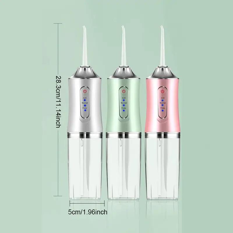 DILIEN Portable Stronger Power Pink Water Flosser Toothbrush Oral Rinse with 3 Cleaning Modes and 4 Jets.Cordless,Effective Tooth Cleaning