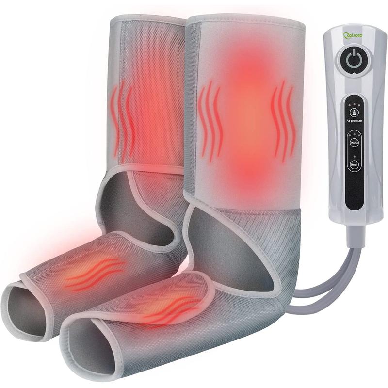 Cotsoco Leg Massager With Heat, Air Compression Foot and Calf Massager with 3 Intensities Levels 3 Modes, Use at Home Office