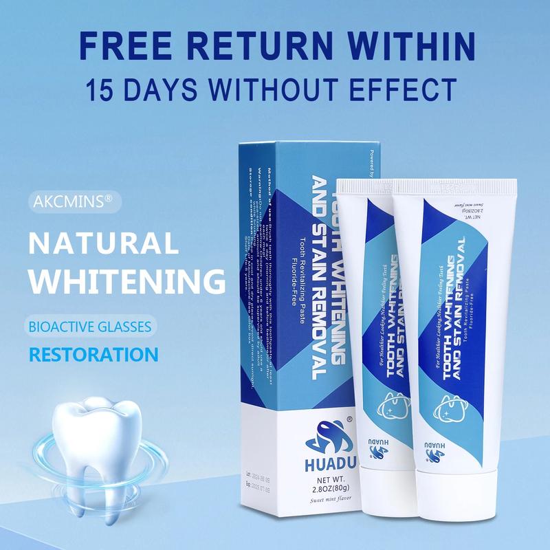 HUADU AKCMINS Natural Whitening Toothpaste, No Fluoride, Repair, AntiPlaque, Triple Whitening Healthy Toothpaste, Oral Sensitive