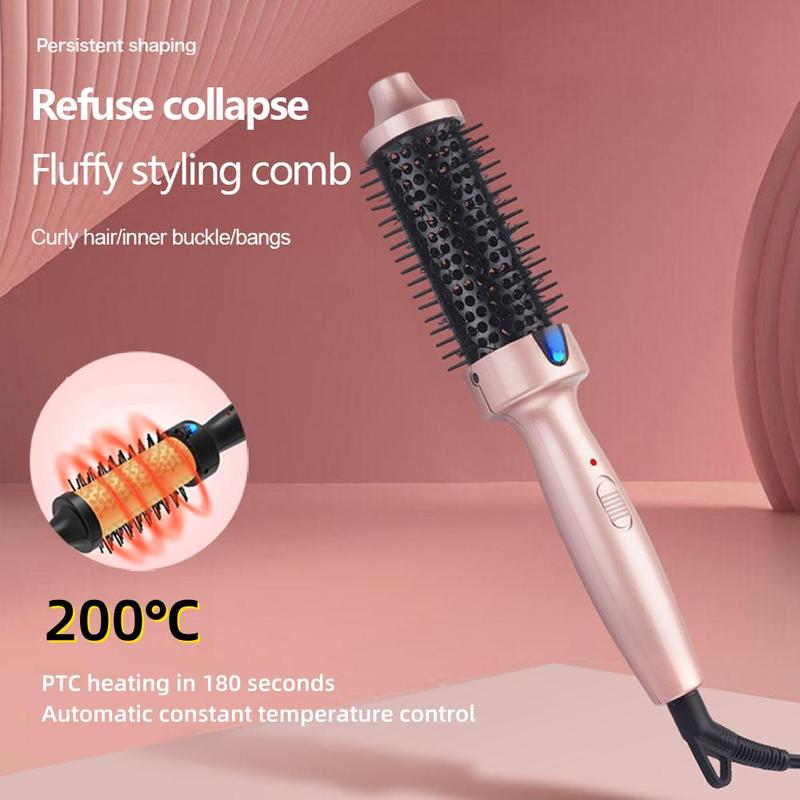 Electric Heated Hair Curler, 1 Box Hair Straightening Brush, Professional Hair Styling Tool for Women & Girls Home & Salon Use