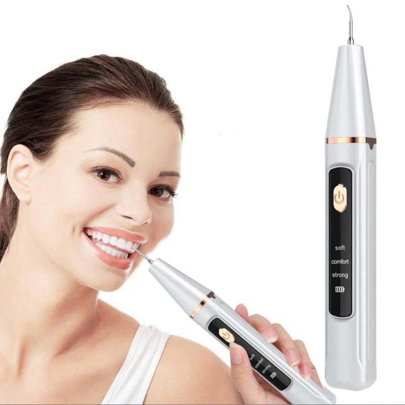 Portable Ultrasonic Teeth Cleaner, Rechargeable Teeth Stain Remover, Teeth Polisher for Home & Travel, Oral Care Tool for Women & Men