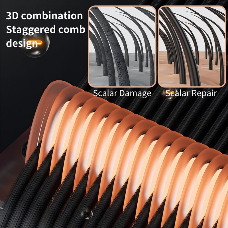 Portable Hair Straightener Brush, Multipurpose Temperature Adjustable Hair Straightener, Straight & Curly Hair Comb, Hair Styling Tool for Home & Travel