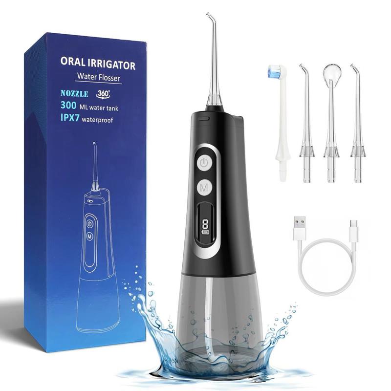 Purehealth Cordless Water Flosser 9 Modes Dental Oral Rinse,4 Replacement Heads Portable Rechargeable lPX7 Waterproof.Long Battery Life, Water Dental Cleaner for Home and Travel Lightweight 2024