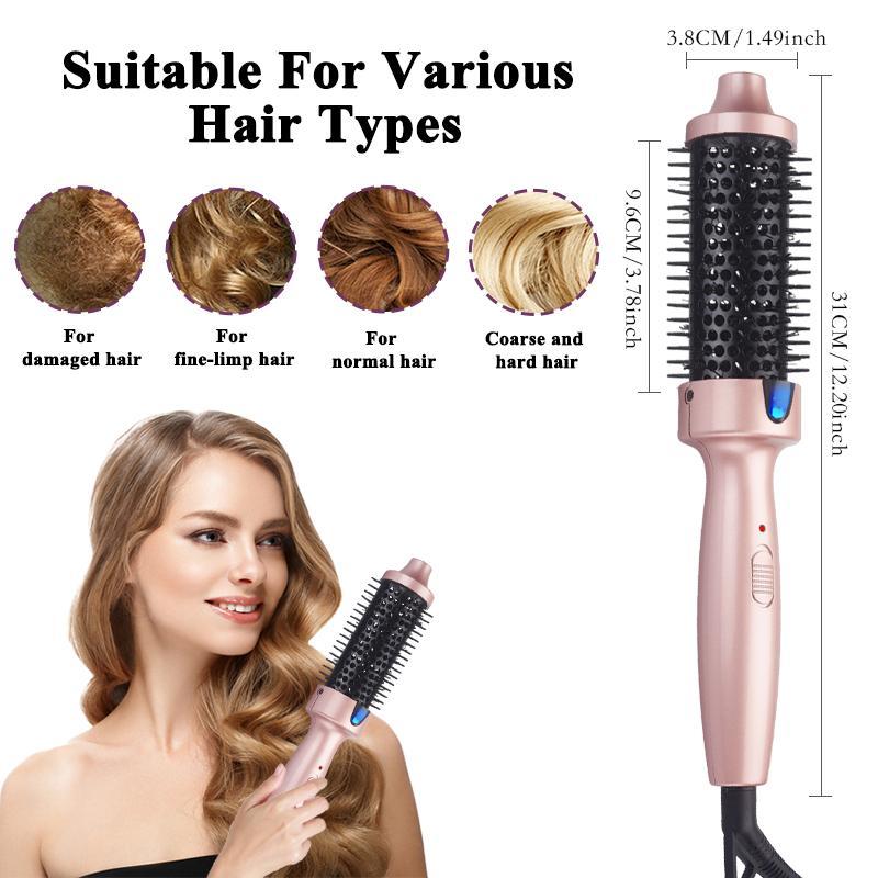 Electric Heated Hair Curler, 1 Box Hair Straightening Brush, Professional Hair Styling Tool for Women & Girls Home & Salon Use