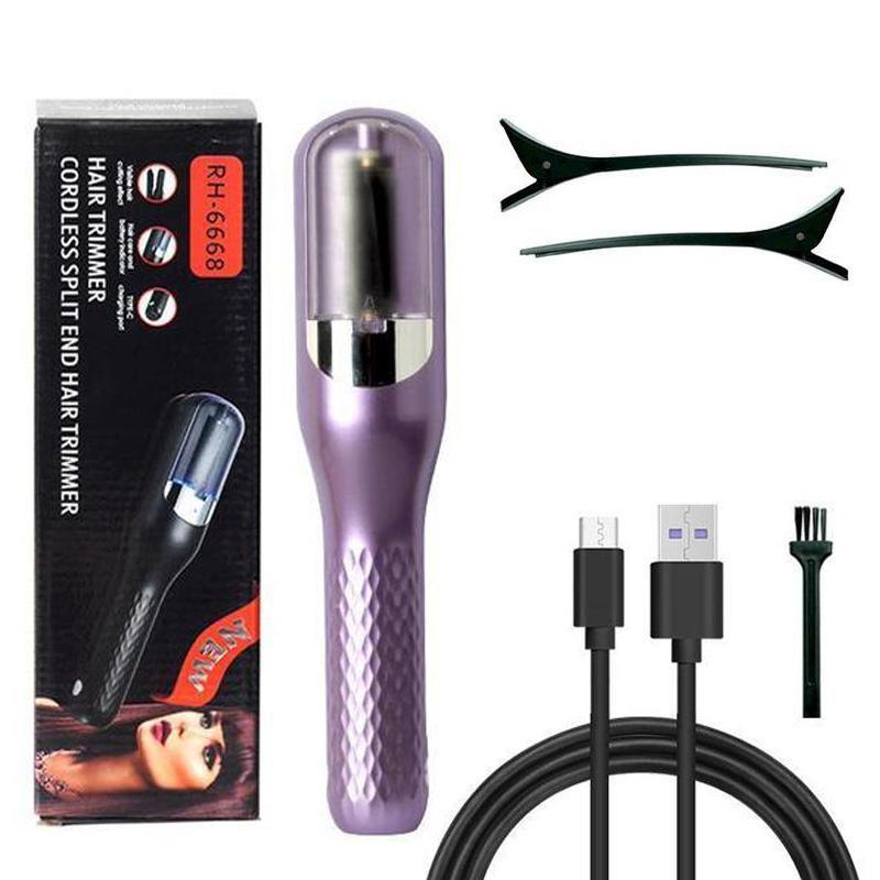 2 in 1 Cordless Split Hair Trimmer, 1 Box Rechargeable Splitends Trimmer with Hair Clips, Hair Styling Tool for Women & Men, Christmas Gift