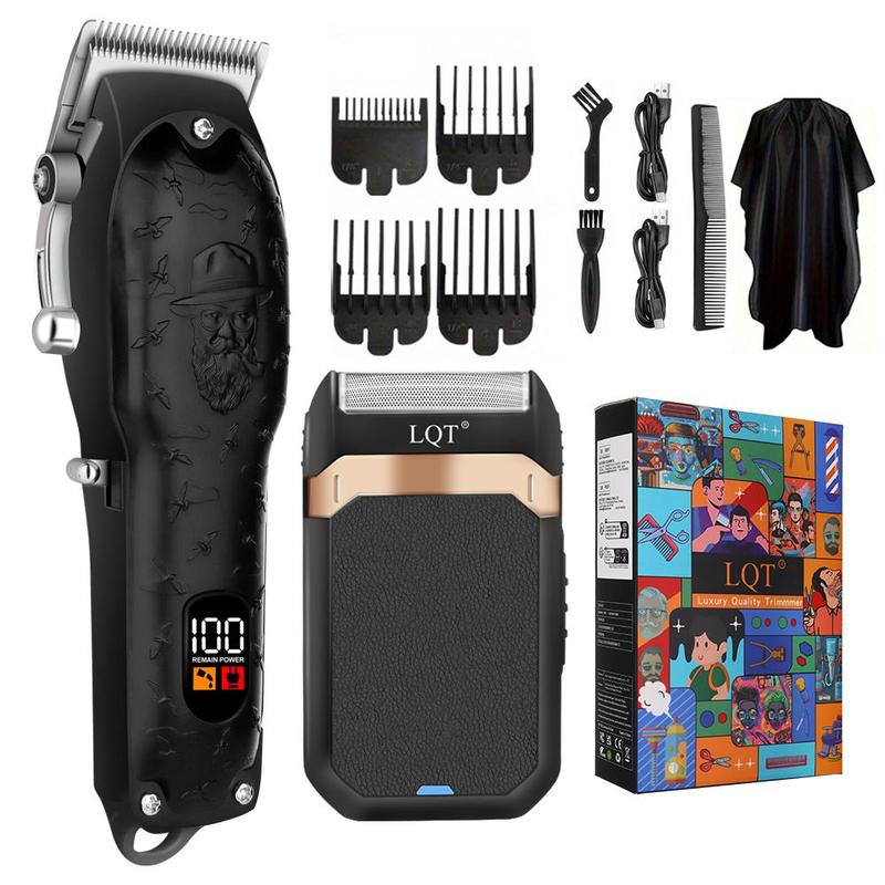 Professional Electric Hair Grooming Set, 1 Set USB Rechargeable Hair Trimmer & Shaver & Accessories, Hair Styling Tool for Men