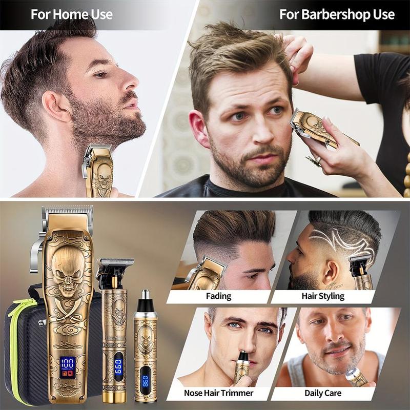 Comfort Multi-use Electric Shaver Trimmer Kit, Hair Clipper, Nose Hair Trimmer Set, Portable Rechargeable Barber Clippers Set, Hair Cutting Machines, Hair Care Products, Barber Kit, Summer Gift, Back To School Hair Styling Tools, Gifts for Men