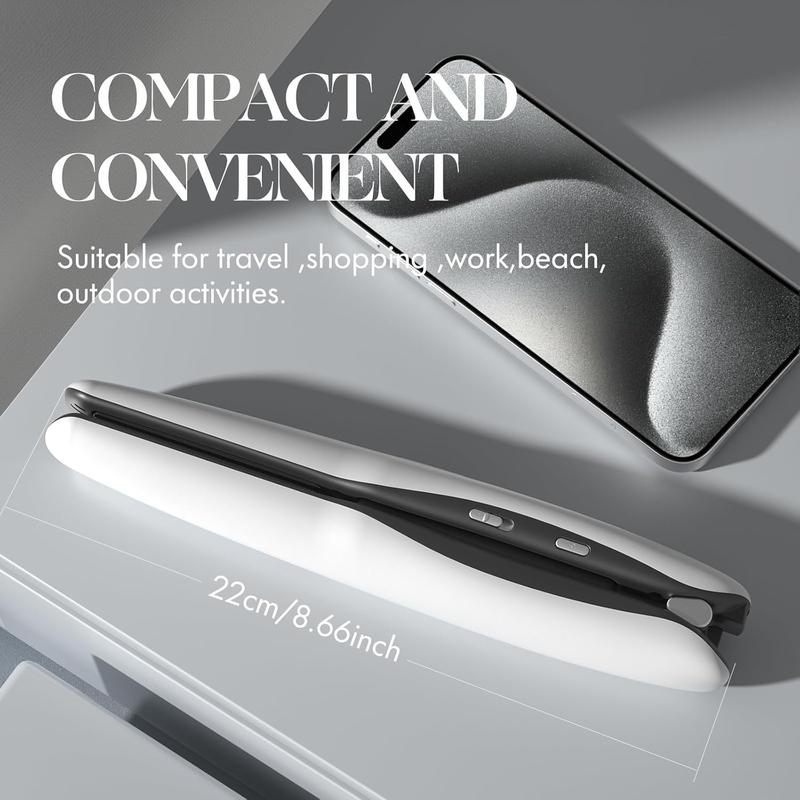 2-in-1 Mini Portable Flat Iron, Rechargeable Battery, Cordless Straightener and Curler, 6 Heat Levels, Travel Size, White