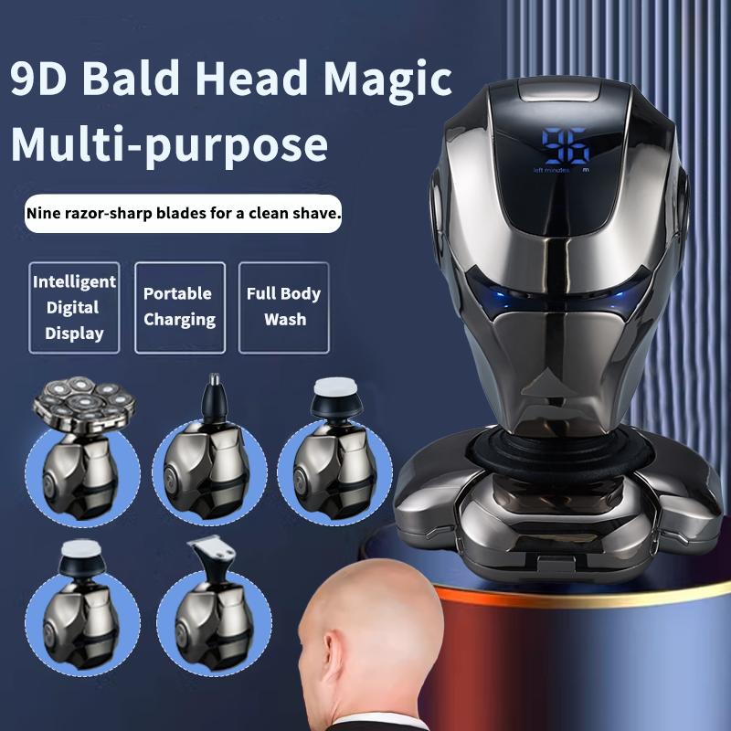 9-Head 5-in-1 Electric Shaver – Smooth, Wet & Dry Use for Face, Head & Body Comfort