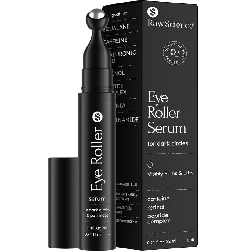 Caffeine Eye Serum Roller | Daily Niacinamide Hydrating Serum, Puffiness Relief & De-puff Eye Bag | Anti Wrinkle Firming Serum for Eye Lift | 0.84 oz